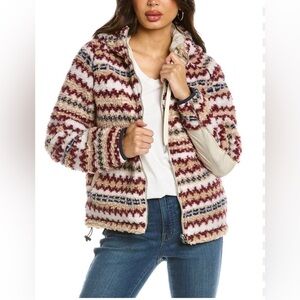 Rag & Bone Fair Isle Sherpa Multi Color Zip Up Hooded Jacket - Size XS oversized